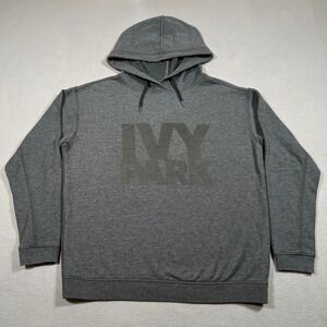 Ivy Park Hoodie Womens Size Small Gray Big Logo Pullover‎ Sweatshirt Athleisure